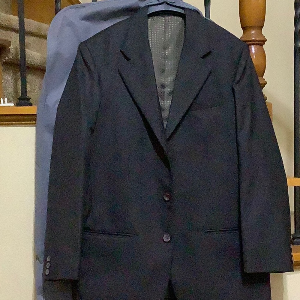 Sparingly used suit jacket for sale. Shoulder 17, length 29”, chest 40”